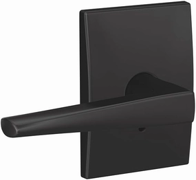 Schlage Custom FC21 ELR 622 CEN Eller Lever with Century Trim Hall-Closet and Bed-Bath Lock, Matte Black