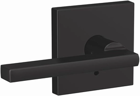 SCHLAGE Custom FC21 LAT 622 COL Latitude Lever with Collins Trim Hall-Closet and Bed-Bath Lock, Matte Black