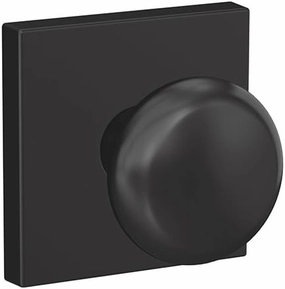 Schlage Custom FC21 PLY 622 COL Plymouth Knob with Collins Trim Hall-Closet and Bed-Bath Lock, Matte Black