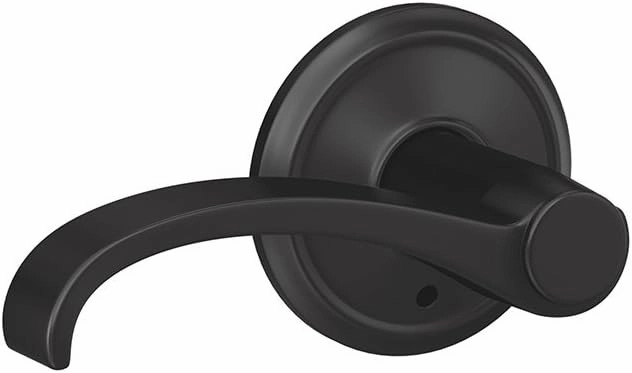 Schlage Custom FC21 WIT 622 ALD Whitney Lever with Alden Trim Hall-Closet and Bed-Bath Lock, Matte Black