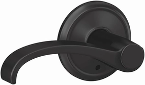 Schlage Custom FC21 WIT 622 ALD Whitney Lever with Alden Trim Hall-Closet and Bed-Bath Lock, Matte Black