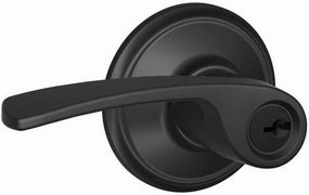 SCHLAGE F51A MER 622 Merano Lever Keyed Entry Lock, Matte Black