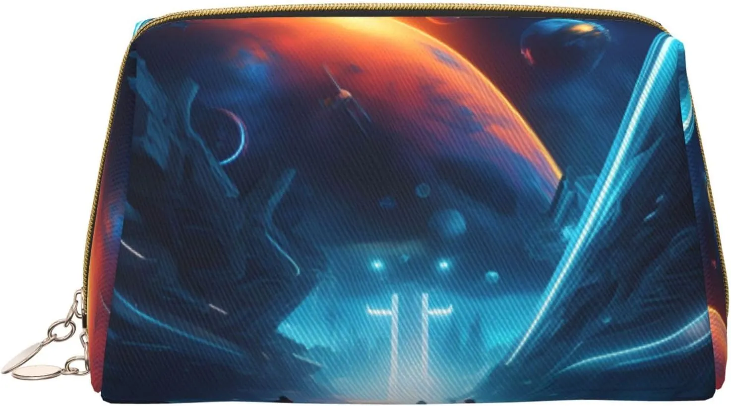 Science Fiction Future Printed Makeup Bag, Reusable Cosmetic Bag for Toiletry Travel, Cute Style for Women