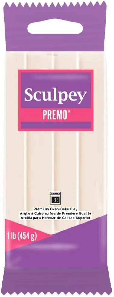 Sculpey Premo Polymer Oven-Bake Clay, Translucent, Non Toxic, 1 lb. bar, Great for jewelry making, holiday, DIY, mixed media and home décor projects. Premium clay Great for clayers and artists.