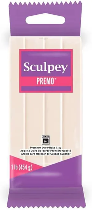 Sculpey Premo Polymer Oven-Bake Clay, Translucent, Non Toxic, 1 lb. bar, Great for jewelry making, holiday, DIY, mixed media and home décor projects. Premium clay Great for clayers and artists.