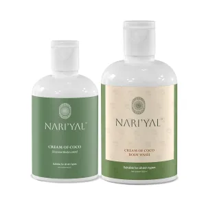 Selfcare Essentials Pack: Cream of Coco Body Lotion & Body Wash for Radiant Skin, Tropical Coconut Scent, Hydration, and Gentle Cleansing