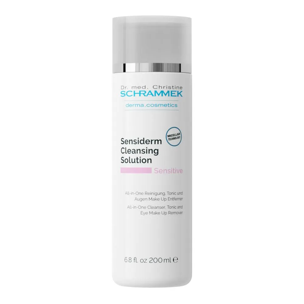Sensiderm Cleansing Solution (6.75 fl oz) - 3-in-1 Micellar Makeup Remover & Toner - Fragrance-Free - Gentle Cleanser for Sensitive Skin - Dr. Schrammek