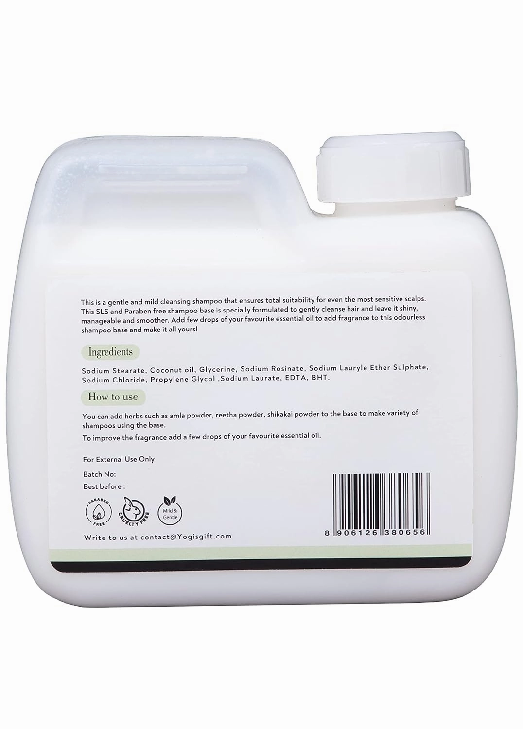 Shampoo Base 40 fl oz (1.2L) | Make Your Own Shampoo | SLS and Paraben Free | Pearly White | Similar to Soap Base | By Yogi's Gift®