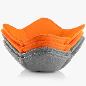 SHILA Bowl Snuggies, Colorful Set of Microwave Safe Bowl Holders to Keep Hands Cool and Meal Warm, Polyester & Sponge Heat Resistant Cozies for Soup, Rice and Pasta