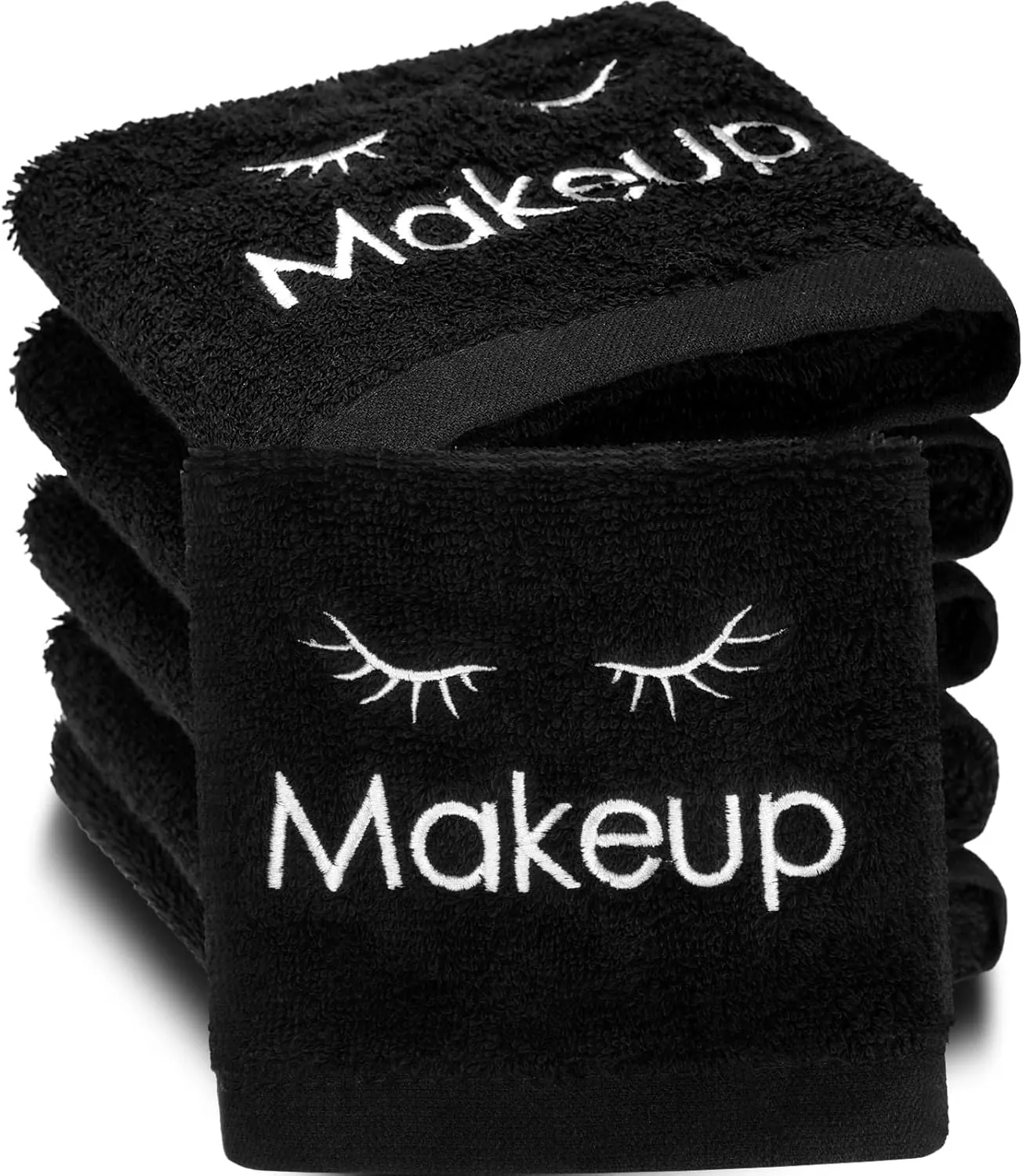 Shimeyao 12 Pcs 13x13 Inch Black Makeup Towels for Face Cotton Makeup Washcloths Water Absorbent Soft Facial Cleansing Towels for Women Business Skincare