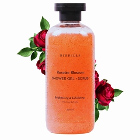 Shower Gel Scrub | Nourishing Body Wash | 300ml | 2-in-1 Exfoliating & Hydrating Formula | Rose Extract for Soothing & Revitalized Skin | Luxurious Fragrance & Deep Cleansing