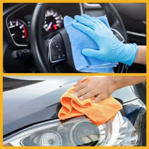 SIGA Microfiber Cleaning Cloths, 12 Pack, 12x12 inches, All-Purpose for Cars, SUVs, House, Kitchen, Windows