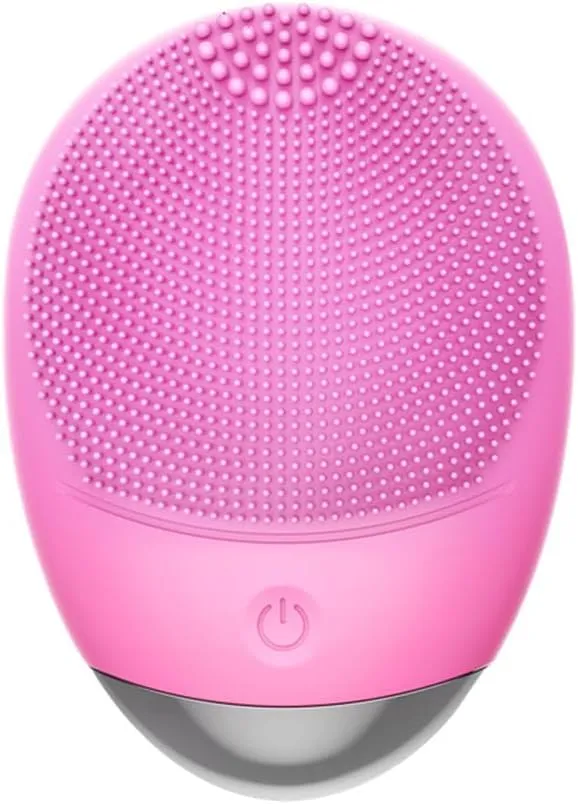 Silicone Face Scrubber, Facial Massager, Deep Makeup Removal Vibrating Massage Gentle Rejuvenation and Lifting Firming, for Mom Wife Best Friend,Pink