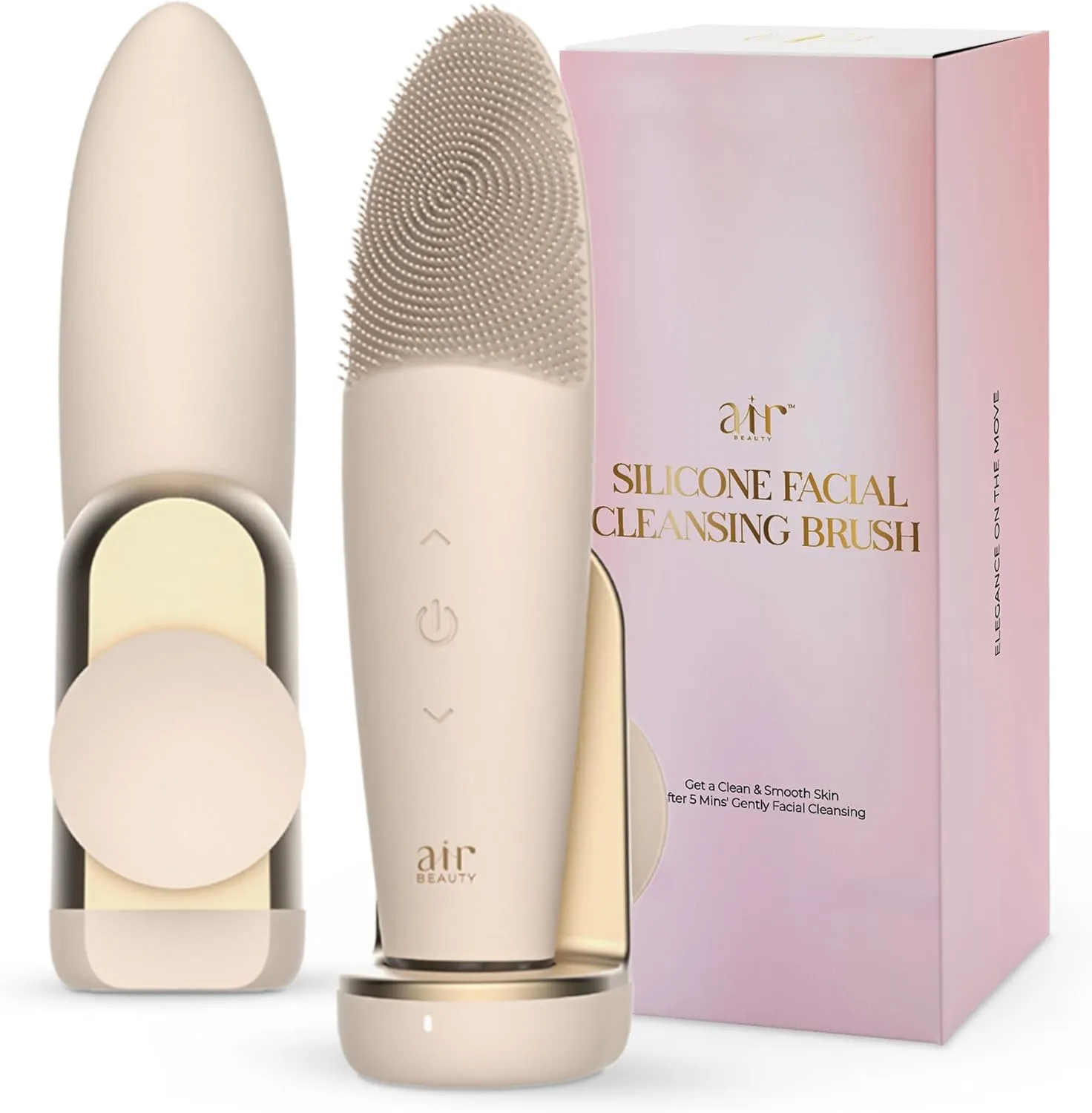 Silicone Face Scrubber - Waterproof Sonic Pore Cleaning Brush with Wireless Charging for Deep Facial Cleansing - Electric Face Massager and Exfoliating Face Scrub