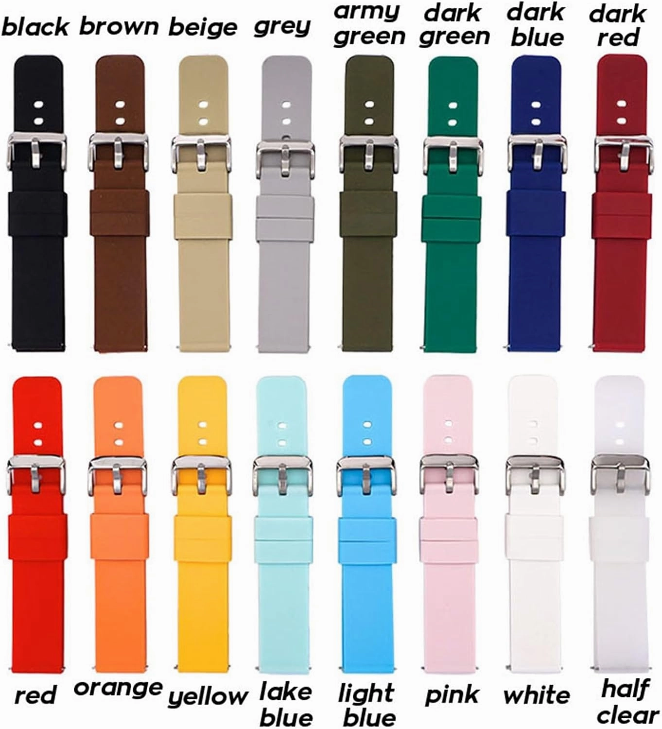 Silicone Watch Strap Quick Release Replacement Band Men Women Universal Rubber Wrist