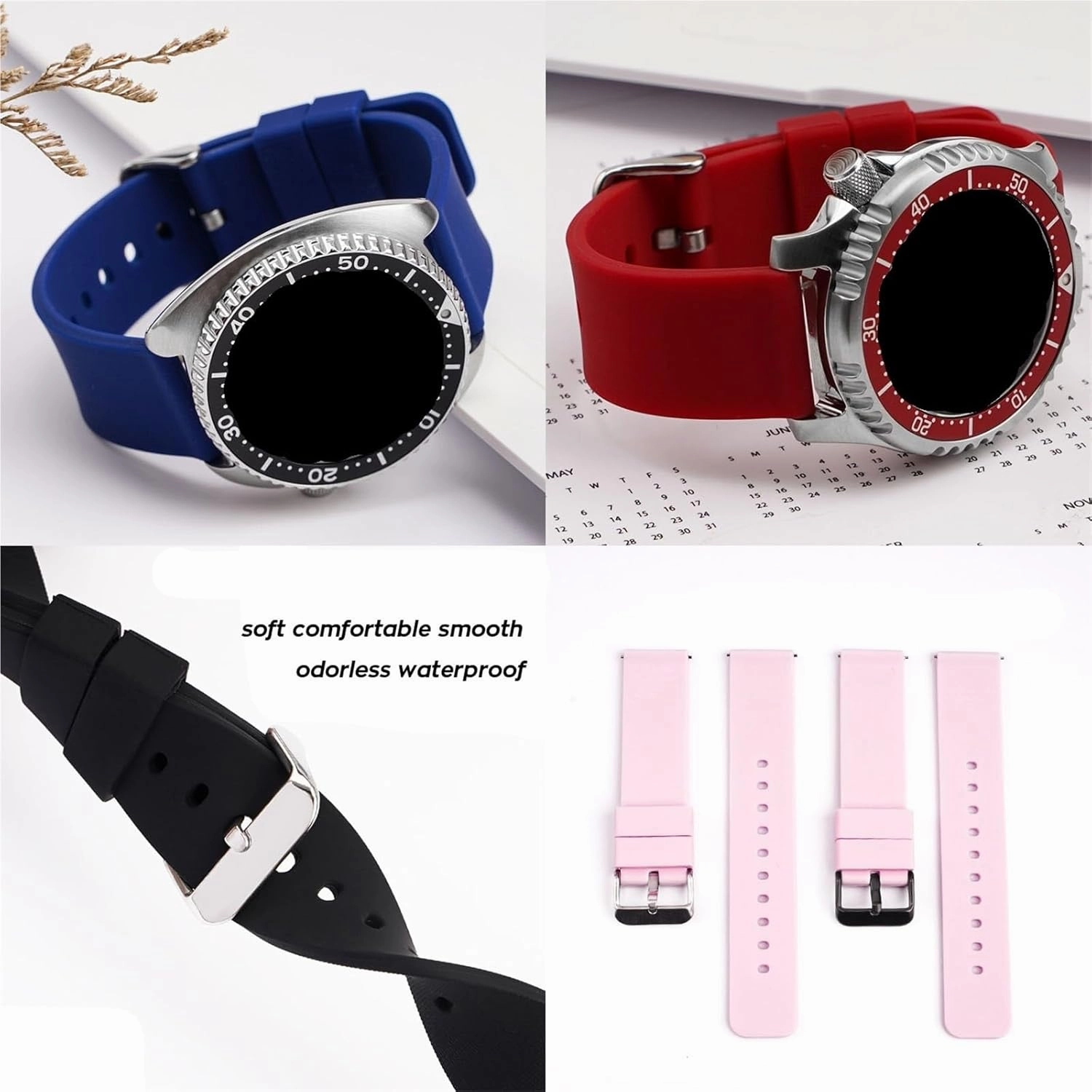 Silicone Watch Strap Quick Release Replacement Band Men Women Universal Rubber Wrist