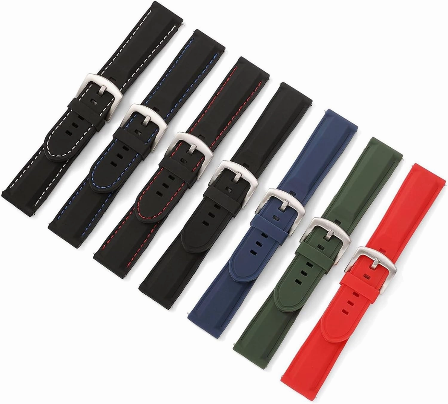 Silicone Watch Straps Quick Release Replacement Band 18mm 20mm 22mm 24mm Men Women Universal