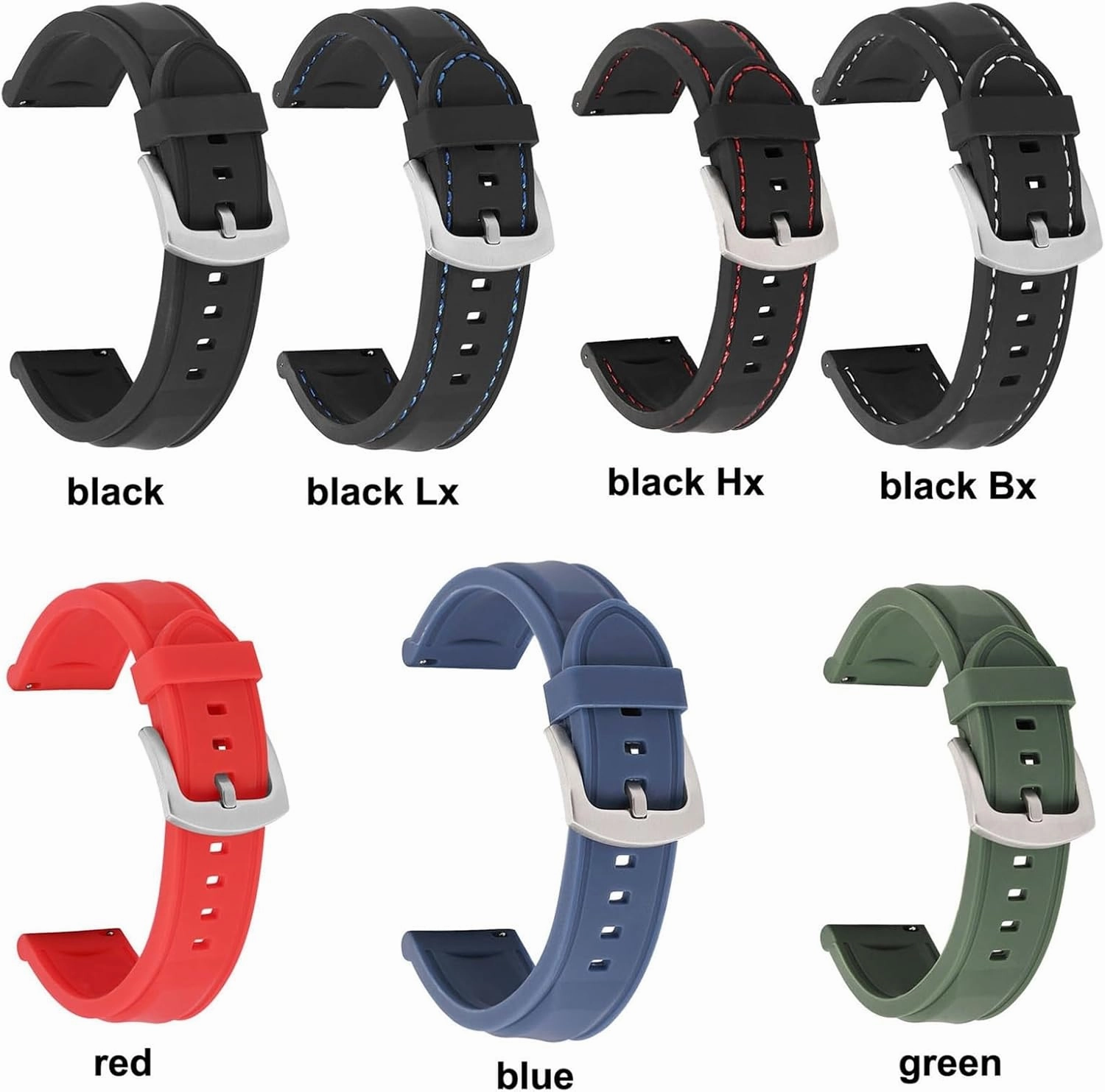 Silicone Watch Straps Quick Release Replacement Band 18mm 20mm 22mm 24mm Men Women Universal