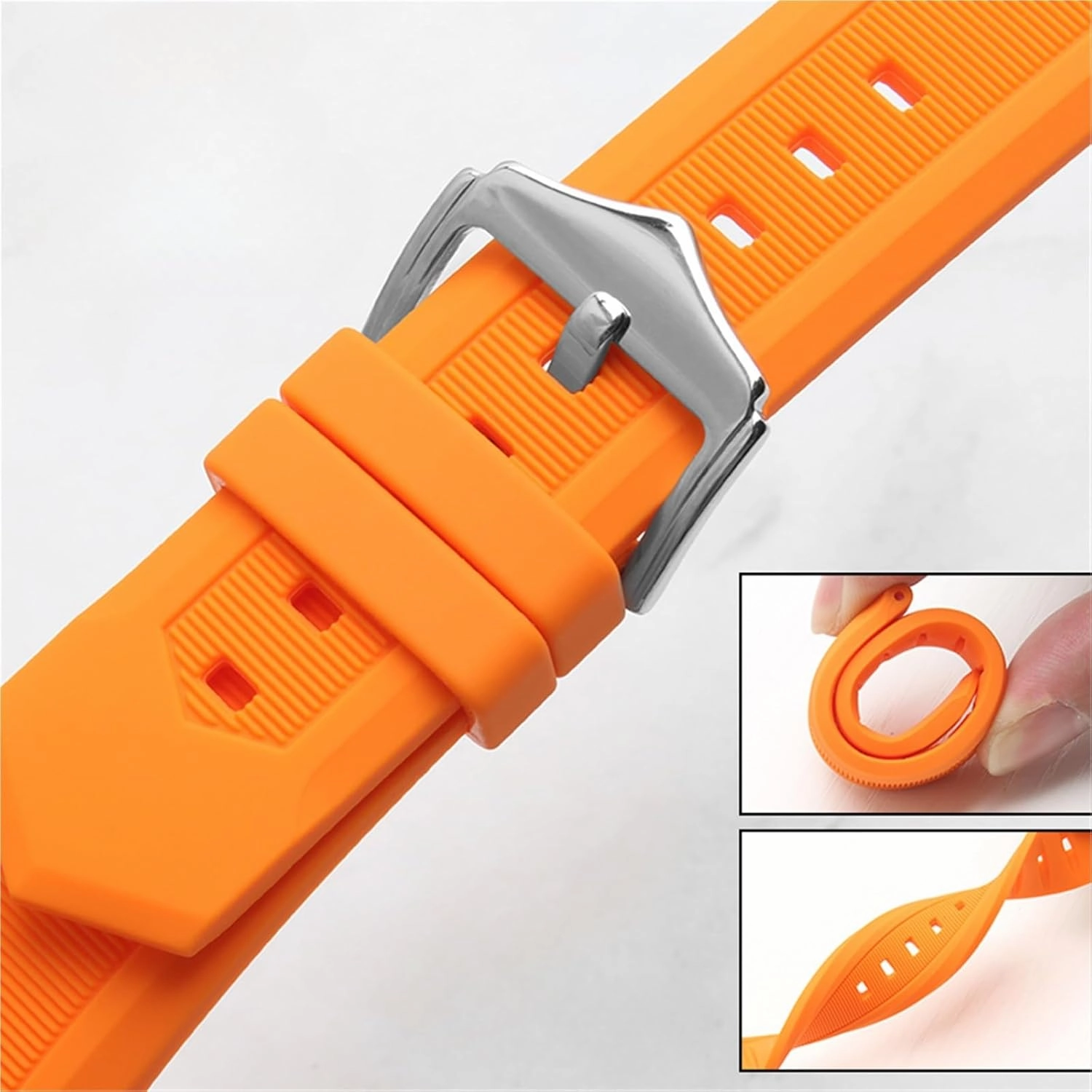Silicone Watch Straps Quick Release Soft Rubber Replacement Bands 22mm Men Women Universal