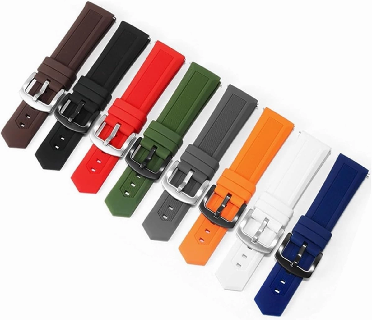 Silicone Watch Straps Quick Release Soft Rubber Replacement Bands 22mm Men Women Universal