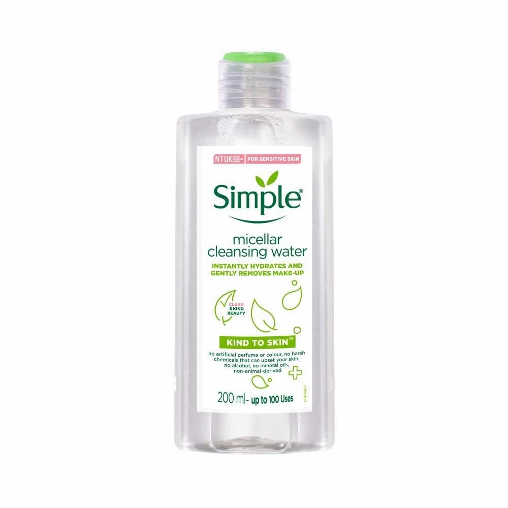 Sim;ple Kind To Skin Micellar Cleansing Water 200 ml | Gently Removes Make-Up & Hydrates | For All Skin Types