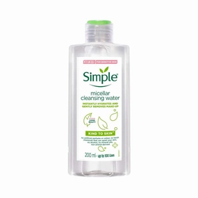 Sim;ple Kind To Skin Micellar Cleansing Water 200 ml | Gently Removes Make-Up & Hydrates | For All Skin Types