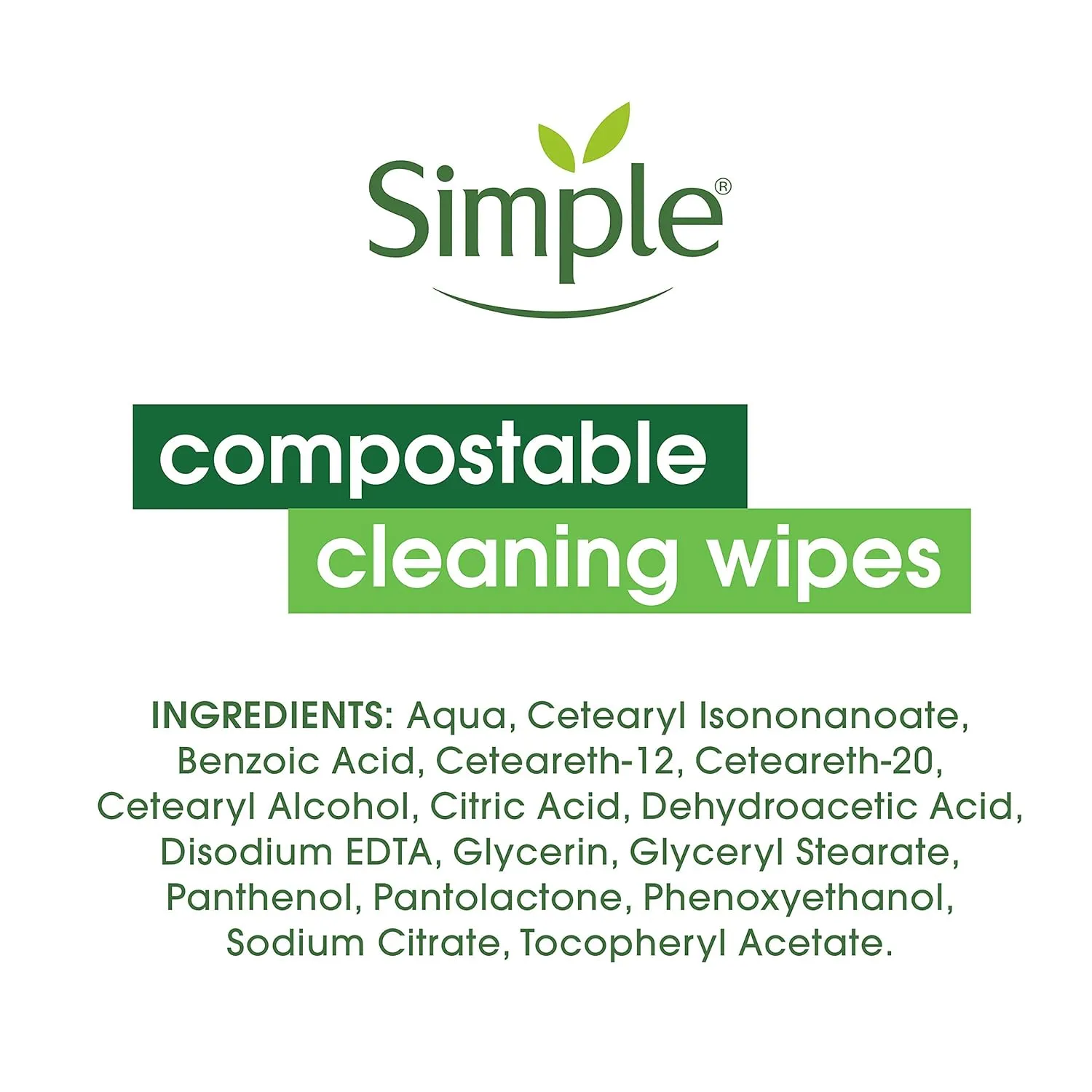 Simple Kind to Skin Cleansing Facial Wipes for Removing Makeup Compostable No Artificial Perfume or Color, Paraben Free, Phthalate Free 25 Count 4 Pack
