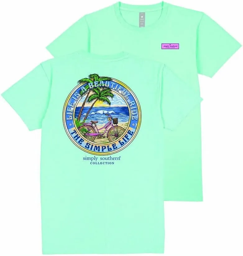 Simply Southern Life is A Beautiful Ride - The Simple Life - Ocean - Beach - Bicycle - Adult T-Shirt