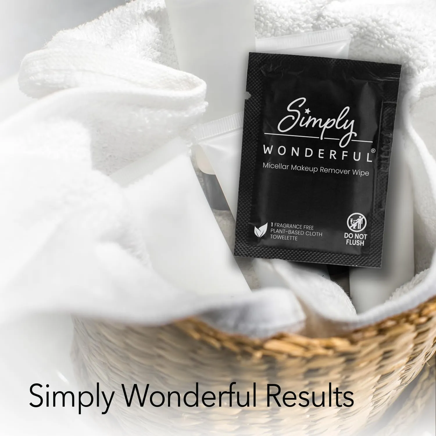 Simply Wonderful Makeup Remover Wipes - 500 Count, Disposable, Micellar Water, Gentle for Sensitive Skin, Individually Wrapped, 5 x 7 Inches