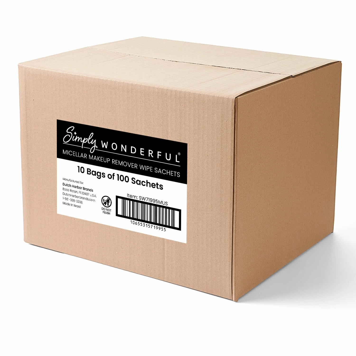 Simply Wonderful Makeup Wipes Remover - Micellar Water Makeup Remover Wipes individually Wrapped - Facial Cleansing to Remove Makeup, Mascara, Lipstick, Oil and Dirt, 1000 Bulk Makeup Wipes