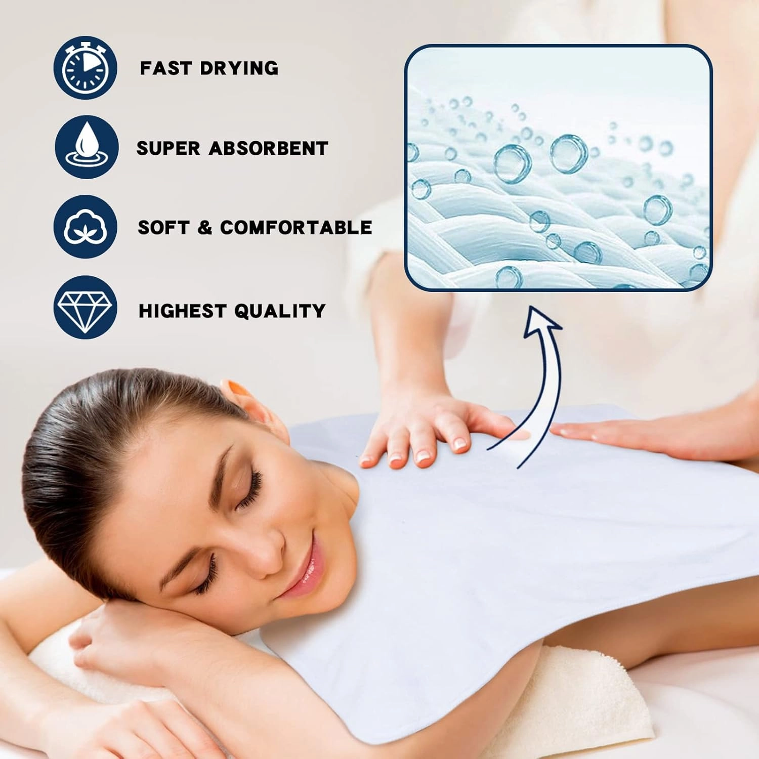 SINLAND Microfiber Esthetician Towels for Facials Mask Removing Face Wrap Soft Facial Cloth with Split Design Spa Towels for Facial Steam Massage and Cleansing