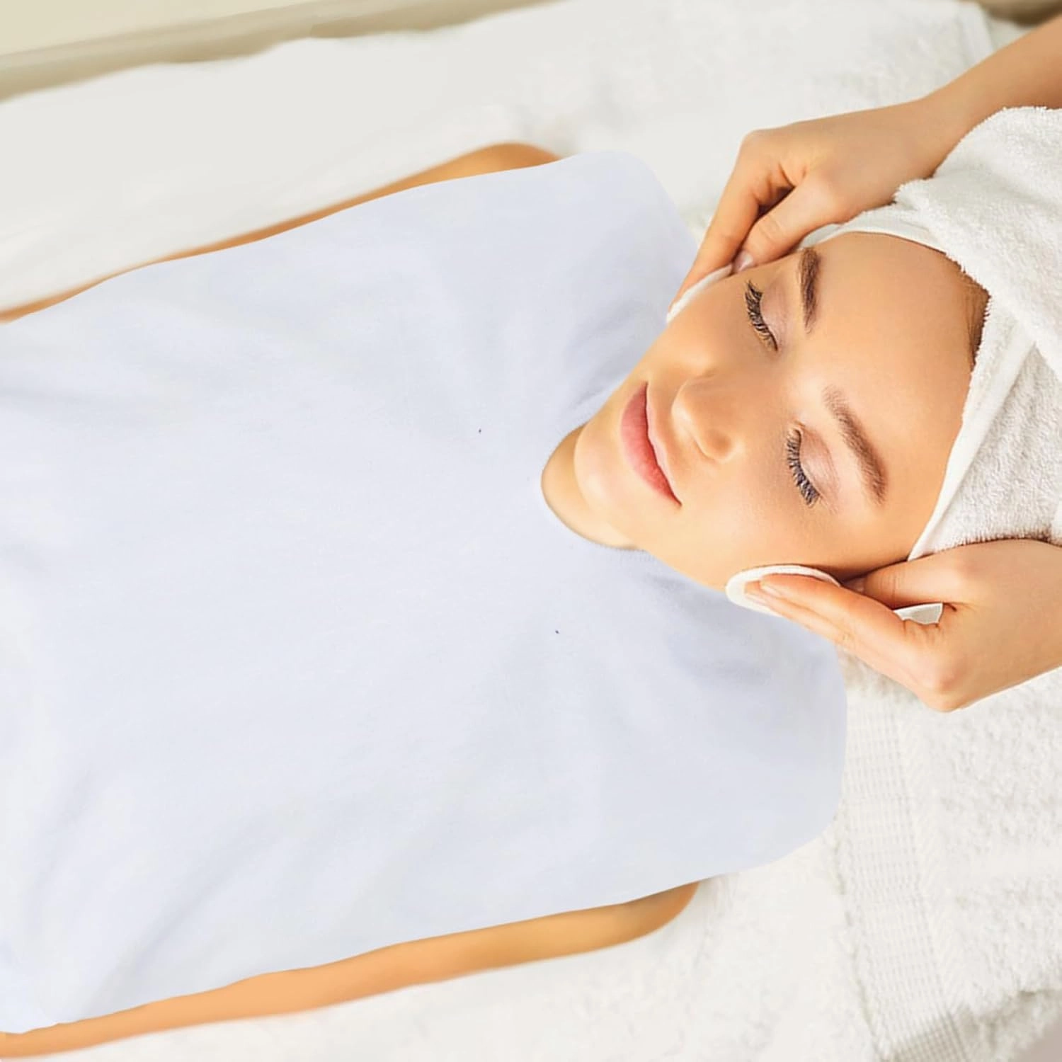 SINLAND Microfiber Esthetician Towels for Facials Mask Removing Face Wrap Soft Facial Cloth with Split Design Spa Towels for Facial Steam Massage and Cleansing