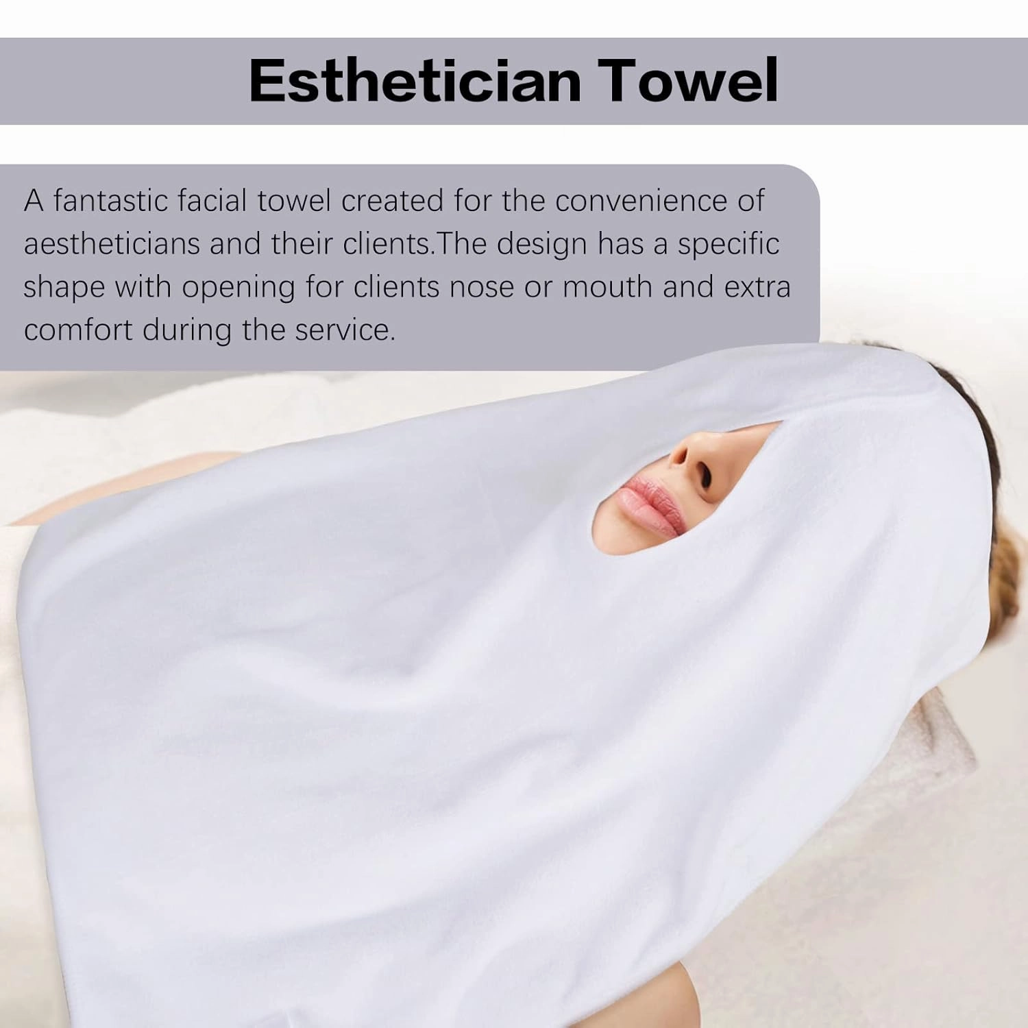 SINLAND Microfiber Esthetician Towels for Facials Mask Removing Face Wrap Soft Facial Cloth with Split Design Spa Towels for Facial Steam Massage and Cleansing