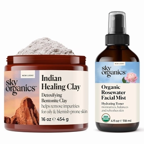 Sky Organics - Rosewater Facial Mist & Indian Healing Clay
