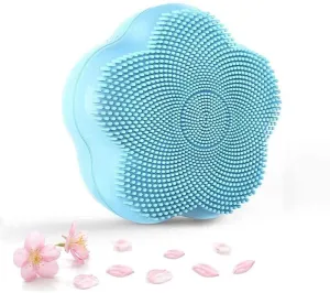 Smart Facial Cleansing Brush, Waterproof, Sonic Vibrating Face Brush for Deep Cleansing, Electric Face Cleansing, USB Rechargeable,Gentle Exfoliating and Massaging soft and comfortable (Color : Blue