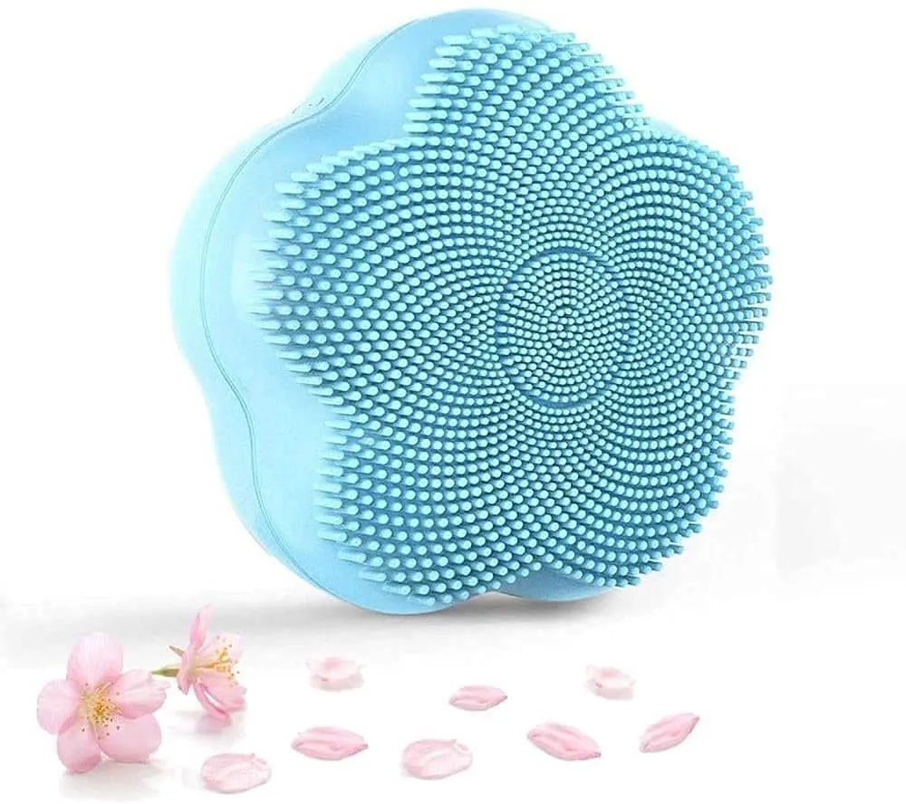 Smart Facial Cleansing Brush, Waterproof, Sonic Vibrating Face Brush for Deep Cleansing, Electric Face Cleansing, USB Rechargeable,Gentle Exfoliating and Massaging soft and comfortable (Color : Blue