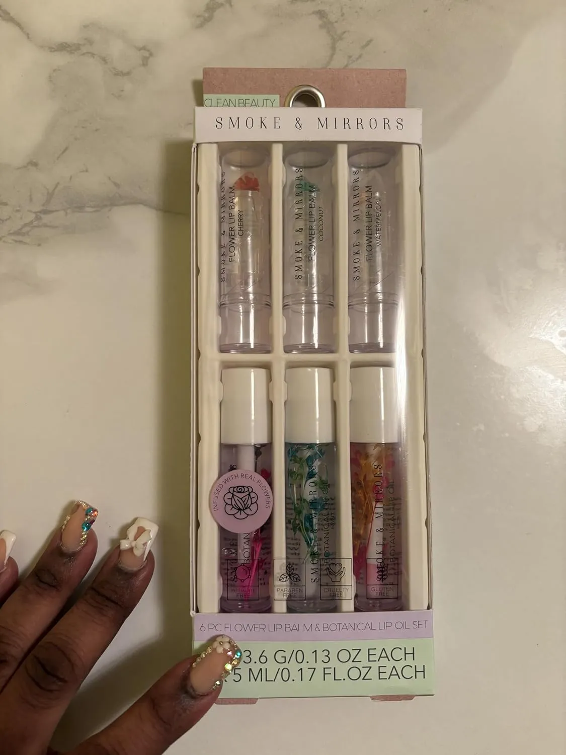 SMOKE & MIRRORS flower lip balm &botanical lip oil set pack of 6