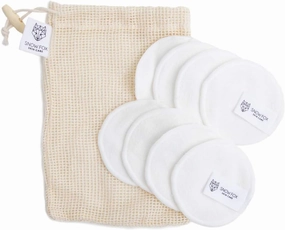 Snow Fox Skincare Reusable Bamboo Makeup Removal Pads, 8 Facial Rounds