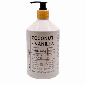 Soap Culture 41 Coconut   Vanilla Hand Soap with Essential Oil, Paraben-Free, 21.5 fl oz