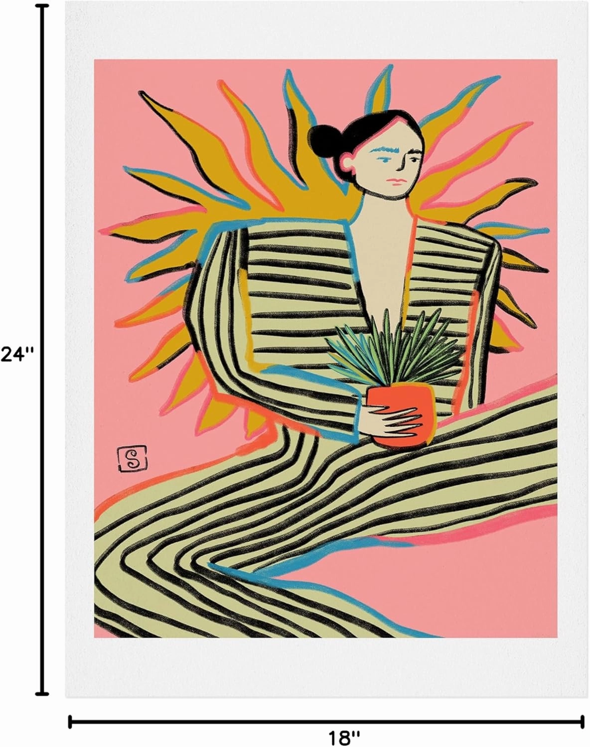 Society6 Sun Power Art Print - Wall Decor by Sandra Poliakov - Custom Trimmed Modern Wall Art Prints for Framing, 18” x 24”, Sun Power