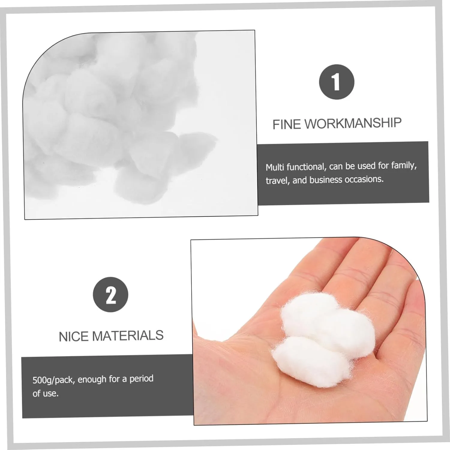 Soft Gentle Sanitary Cotton Balls for Daily Cleaning Makeup Removal Nail Art Multi-Purpose 1 Pack