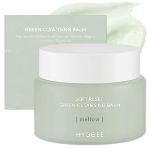 Soft Reset Green Cleansing Balm - Vegan Gentle Makeup Remover Sherbet Cleanser - Milky Oil Based Cleanser - Tea Tree Extract & Jojoba Oil - Hypoallergenic for Sensitive Skin, 3.38oz.