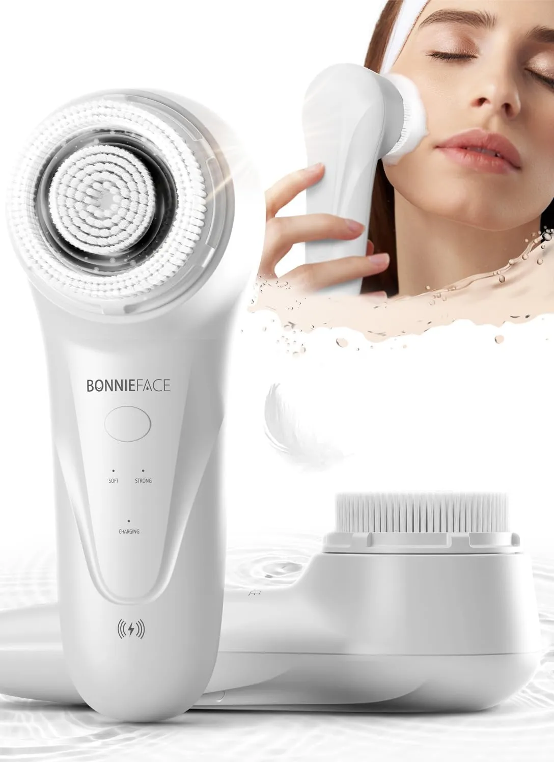 Sonic Facial Cleansing Brush for Deep and Through Facial Cleansing, Waterproof Face Scrubber and Ultimate Blackhead Remover for Daily Skin Care, Rechargeable and Gentle Face Exfoliator