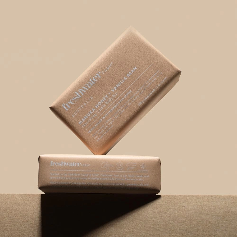 Soothing Castile Natural Body Bar/Soap Bar for Women/Men- Manuka Honey   Vanilla Bean. Bar Soap/Body Soap With Organic Shea Butter For Dry, Sensitive Skin - 7 oz x 8 pack