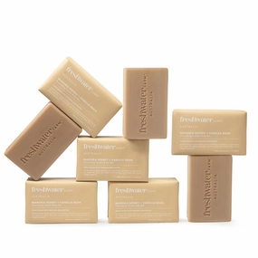 Soothing Castile Natural Body Bar/Soap Bar for Women/Men- Manuka Honey   Vanilla Bean. Bar Soap/Body Soap With Organic Shea Butter For Dry, Sensitive Skin - 7 oz x 8 pack