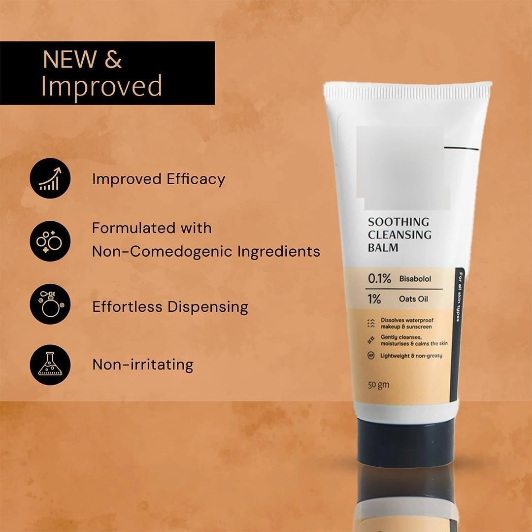 Soothing Cleansing Balm, 50g, Makeup Remover with Bisabolol and Oats Oil, For Normal Dry Combination Skin