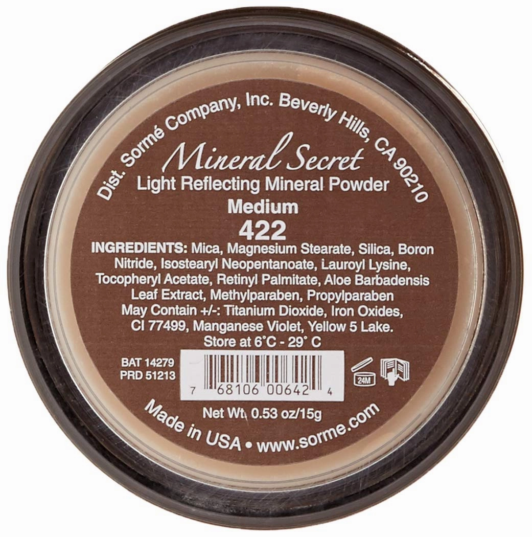 Sorme Treatment Cosmetics Mineral Secret Light Reflecting Powder | Hypoallergenic Matte Setting Powder with Oil-Control | Micronized Mineral Make-Up Powder | SPF15 Loose Powder