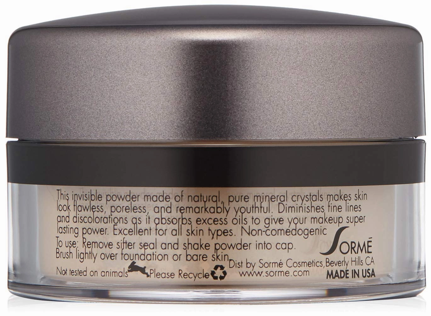 Sorme Treatment Cosmetics Mineral Secret Light Reflecting Powder | Hypoallergenic Matte Setting Powder with Oil-Control | Micronized Mineral Make-Up Powder | SPF15 Loose Powder