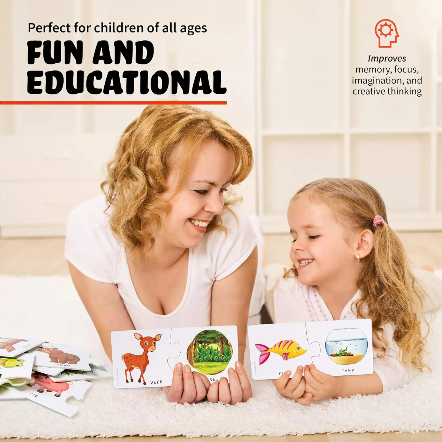 SPARK INNOVATIONS Animal Puzzles - Educational Games for 3 Year Olds, Kids & Preschoolers