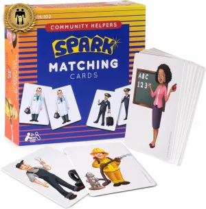 SPARK INNOVATIONS Community Helpers Memory Matching Game, Memory Game with Picture Cards, Children’s Games 4 and Up, Preschool Must Haves, Homeschool Materials